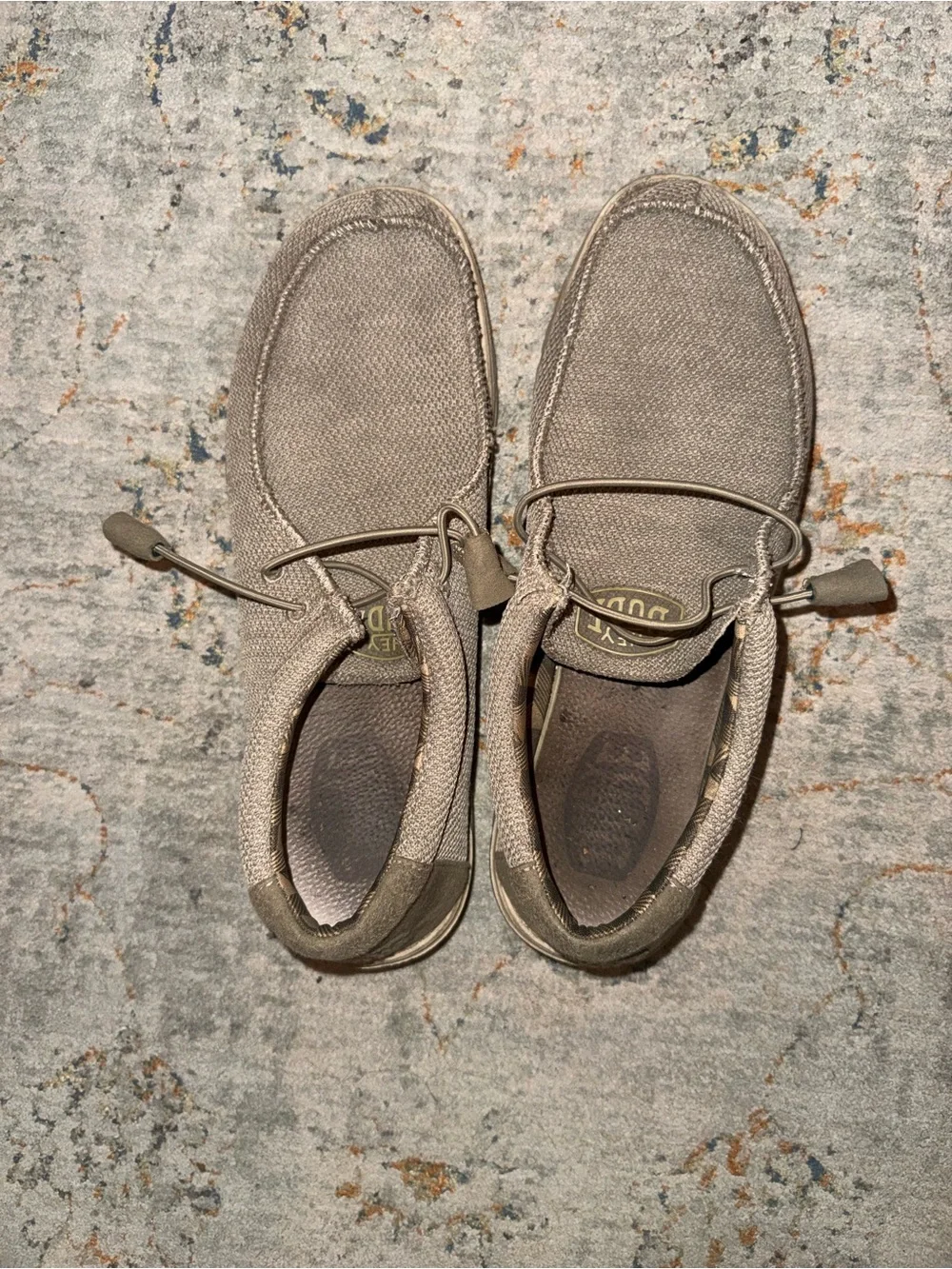 Hey Dude Men's Slip-On Loafers in Taupe Canvas